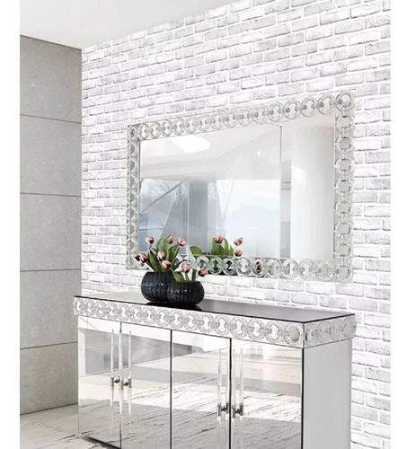 Imagen 3 de 10 de Papel Tapiz Ladrillos Blanco Adhesivo 45cm X 10 Mt 3d Mayore