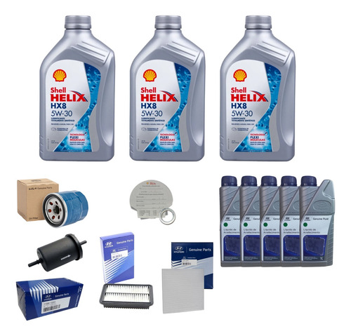 Kit Revisão Troca Óleo 5w30+filtros+aditivo Hb20 1.0 2012-19