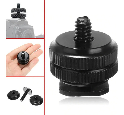 Kit 4 Adaptadores Zapata Cámara Flash 1/4 Tornillo
