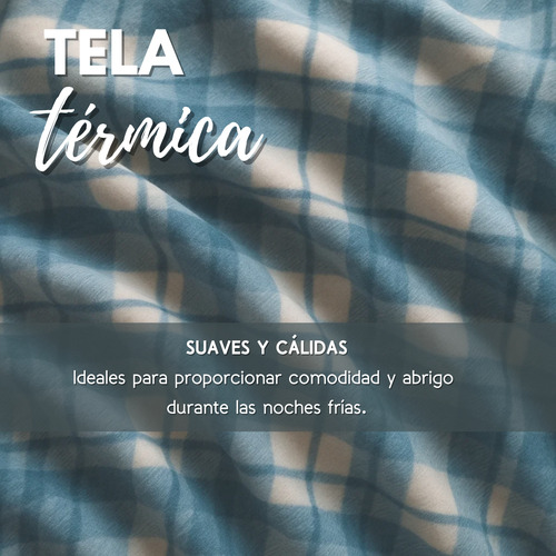 Juego De Sábanas Polar Térmica Duvló Ideal Para El Frio Azul Acero Matrimonial