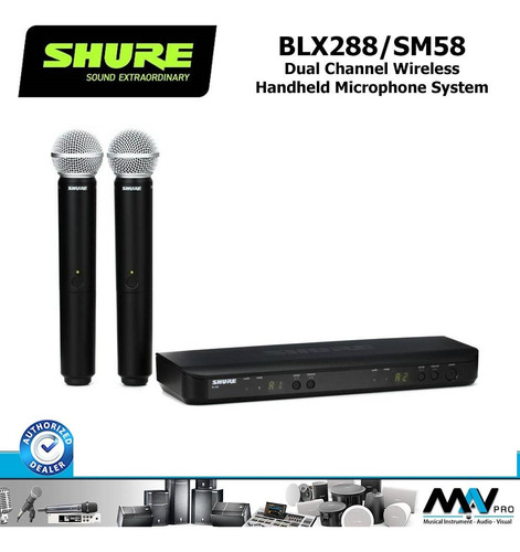Sistema Inalambrico De Microfonos Shure Blx288 / Sm58