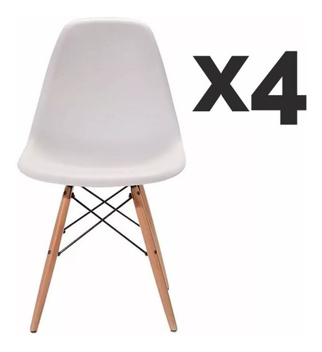Imagen 6 de 9 de Juego De Comedor Mesa 90 Cm + 4 Sillas Eames