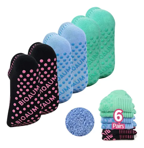 6 Pares De Calcetines De Yoga Para Mujer - Antideslizantes, Con Partículas De Silicona, Tejido Transpirable | Para Yoga, Pilates, Fitness Y Baile