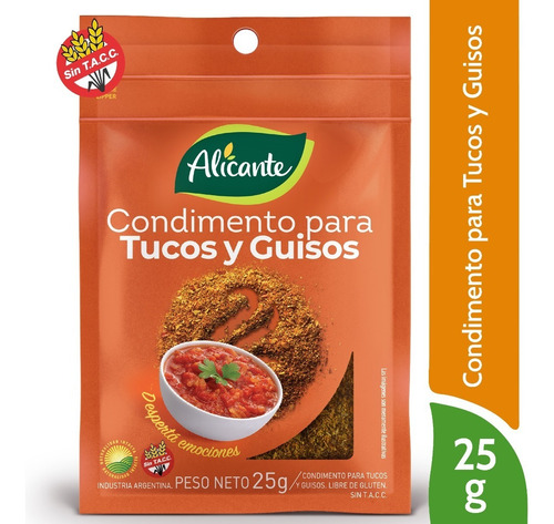 Condimento Alicante Para Preparar Tuco X 25 Gr