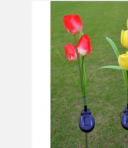 Solar Garden, 3 Ramas, Impermeable, Diseño De Flores Para Ex