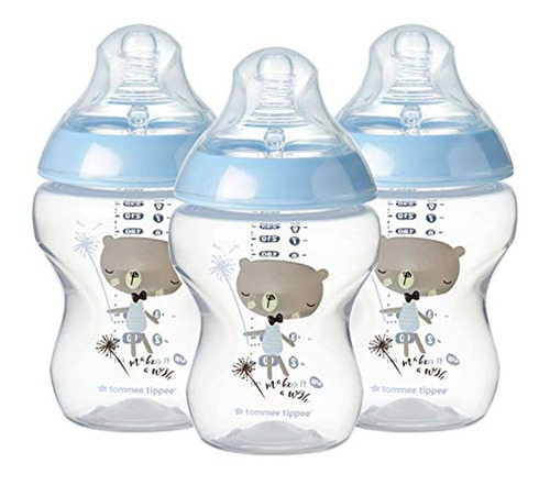 3 Botellas Decorada Azul Tommee Tippee Closer To Nature