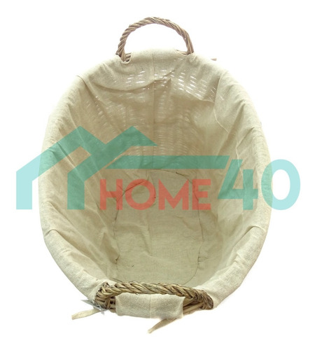 Imagen 3 de 5 de Canasto De Mimbre Home Con Forro Y Ruedas Home40