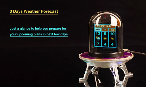 Cubo Holográfico 3d,reloj Digital Con Estación Meteorológica