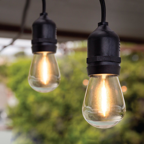 Imagen 4 de 4 de 5 Tiras Led De 24 Focos Luces Serie Vintage Exterior 14.6m
