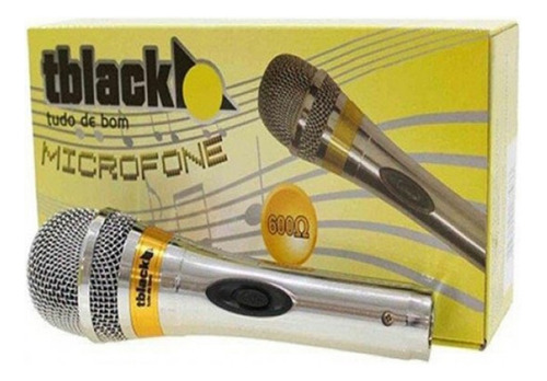 Microfone Com Fio Dvd/karaoke/caixa De Som/igreja Tblack Cor Prateado