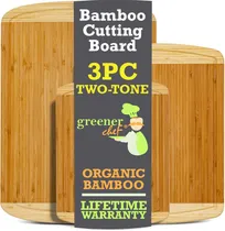 Comprar Juego De 3 Tablas De Cortar De Bambú Orgánico Greener Chef C