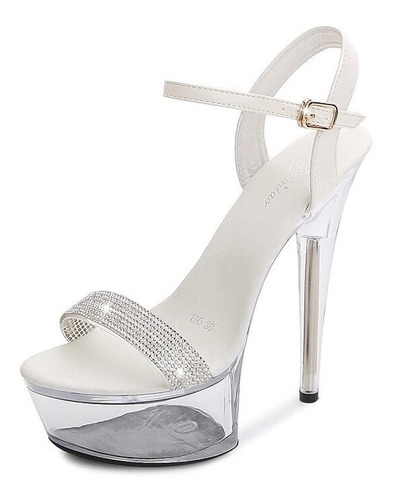 Zapatos De Mujer Sandalias De Tacón De Aguja Con Diamantes D