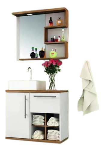 Vanitory Moderno Mueble Para Baño Espejo Organizador Vm-214