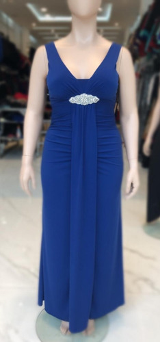 Vestido Fiesta Largo Corbata Strass 10xl Sabah Desing