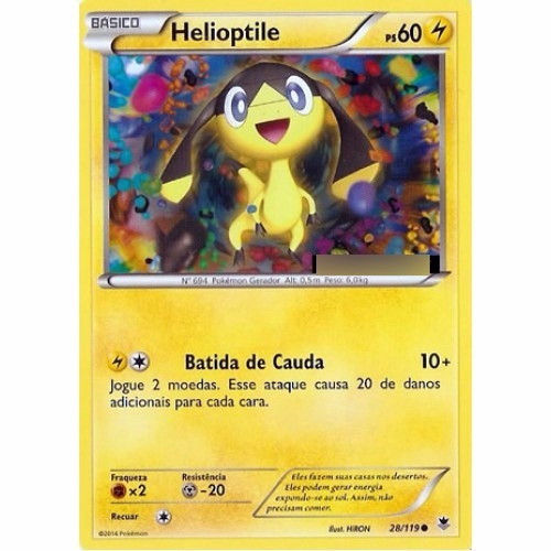 Helioptile - Elétrico Comum 28/119 - Pokemon Card Game