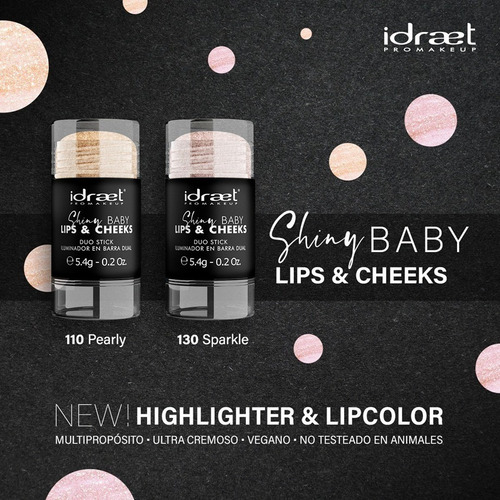 Imagen 3 de 5 de Idraet Shiny Baby Lips & Cheeks Duo Stick Barra
