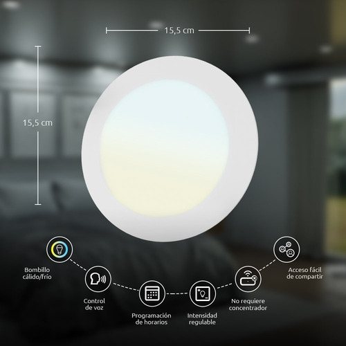 Nhb-w710 Luz Led Inteligente Empotrable Y Regulable Wi-fi