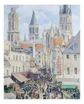 Comprar Tela Canvas  Camille Pissarro Rua Mercearia Rouen 115x143