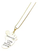 Comprar Cadena Cadenita Personalizado Nacimiento Piecitos Bebé