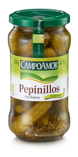 Pepinillos Agridulces Campoamor Frasco 345g Gourmet