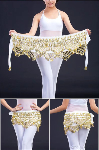 Fajilla Bellydance Monedas Danza Árabe Falda Zumba 155cm