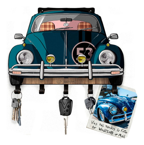 Portallaves Volkswagen Beetle Custom Color A Elección