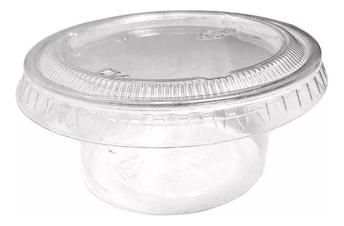 Souffle Pla 4 Oz Con Tapa Paquete De 100 Piezas Color Transparente