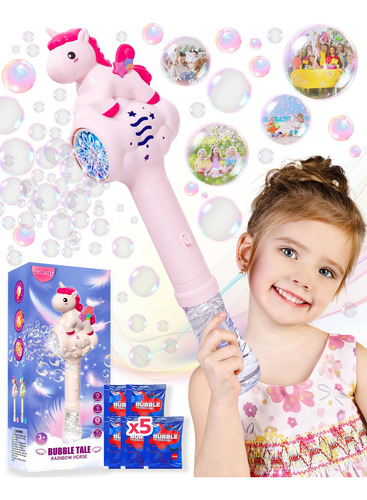 Varita Burbujas Unicornio Regalos Cumpleaños Niñas 3-6 Años. Color