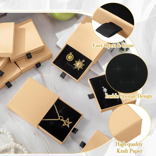 12 Cajas De Cartón Para Joyas, Cajas De Anillos A Granel Par