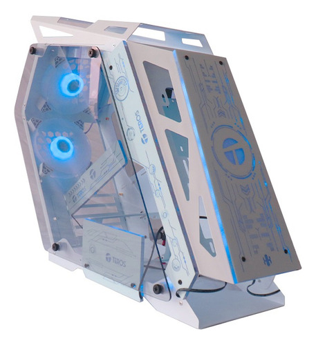 Case Teros Te-1311g White 4 Fan Argb V/templado Gaming