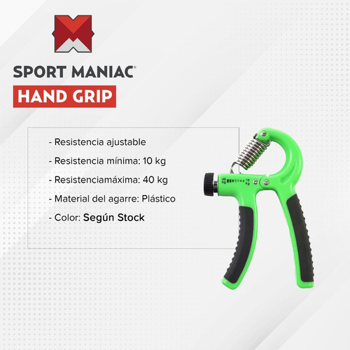 Imagen 2 de 3 de Hand Grip Resistencia Ajustable Hasta 40 Kg Rehabilitación