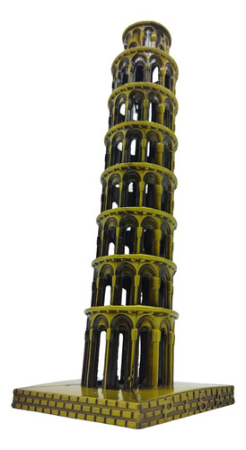 Enfeite Miniatura Torre De Pisa Decoração Metal 18cm Cores