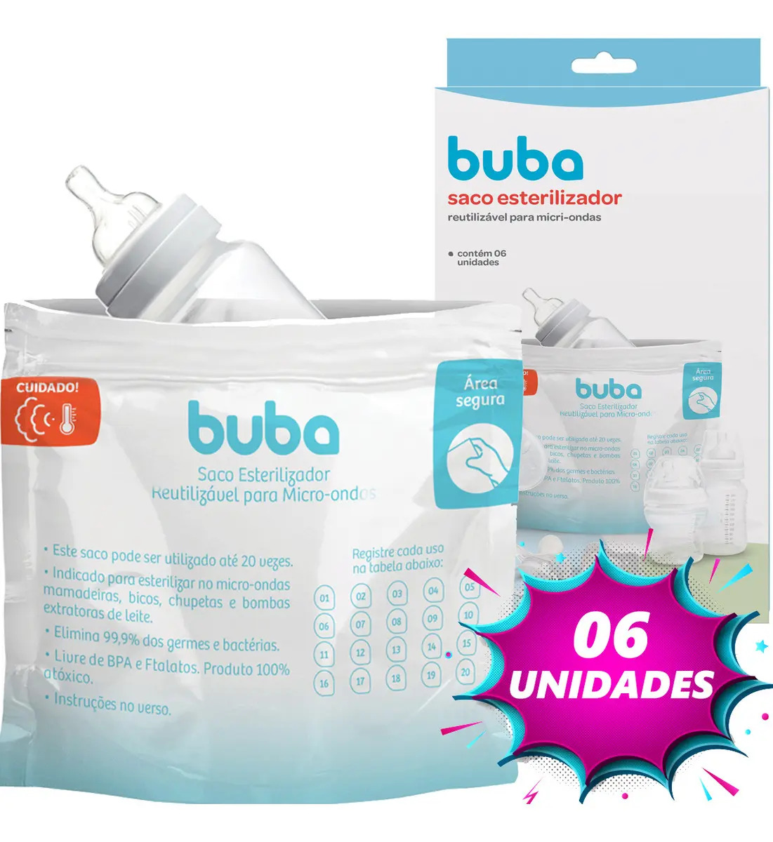 Saco Esterilizador Reutilizável Para Micro-ondas 09814 Buba