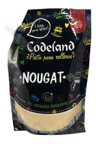 Pasta Relleno Codeland Nougat 500g Sin Tacc 