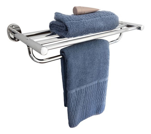 Toallero De Pared Con Repisa Para Baño Acero Cromado Super Resistente