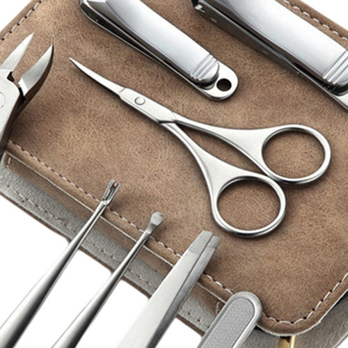 Herramientas Para Cortar Uñas Estuche De Pu De Viaje Kit A
