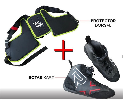 Combo Kit De Karting Auto Botas + Protector Costal Ridemax