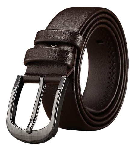 Cinturón Para Hombre Con Hebilla De Cuero Genuino (marrón)