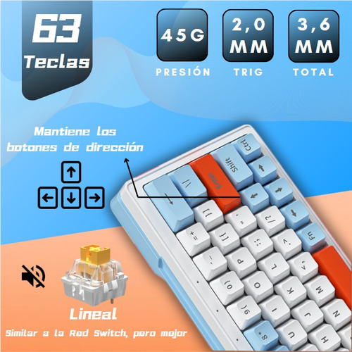 Teclado Mecánico Gasket Zifriend 60% Rgb 5-pin Hotswap Za63