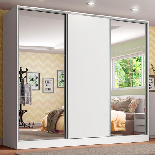 Ropero Closet Madesa Royale 3 Puertas 2 Espejo Color Blanco