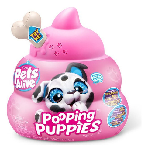 Pets Alive Pooping Puppies - Perritos Peluche Interactivos Color Rosa