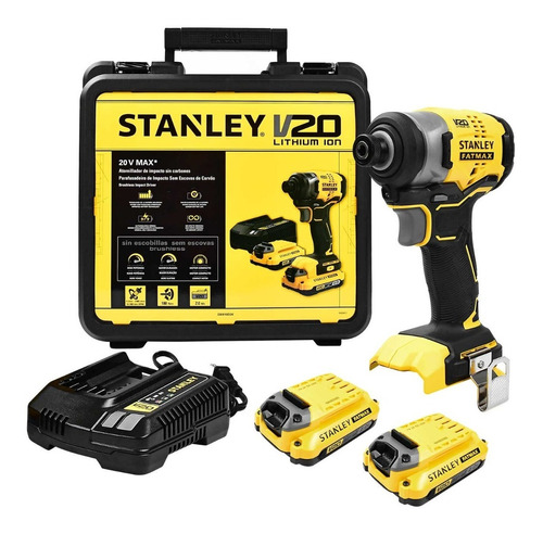 Atornillador De Impacto 20v Brushless Stanley Sbi810d2k-b3