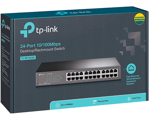 Switch 24 Puertos 10/100mbps Tl-sf1024d Con Kit Rackeable