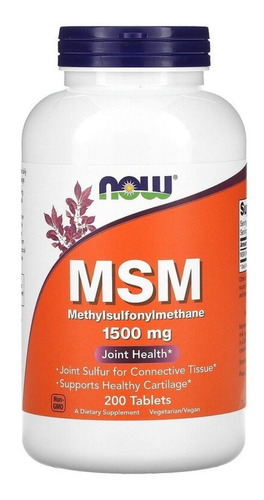 Msm Metilsulfonilmetano Now Foods 1500mg 200 Tablets