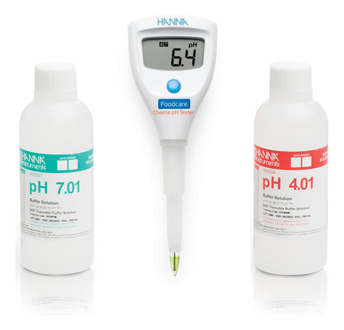 Tester Para Ph En Queso Hi981032 + Soluciones Calibración  Marrón