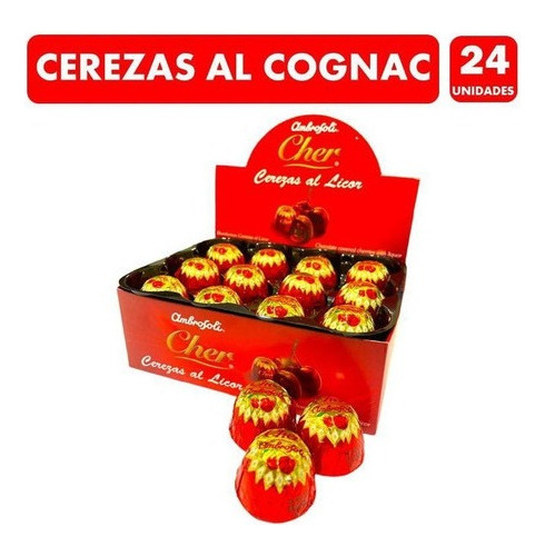 Bombones Chocolate Y Cerezas Al Cognac De 24 Unidad