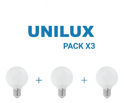 Pack 3 Lámpara Led Bulb G95 12w  - Calidad  Unilux 