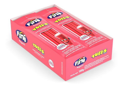 Tubes Morango Fini Caixa Display 180g - 12 Unidades De 17g