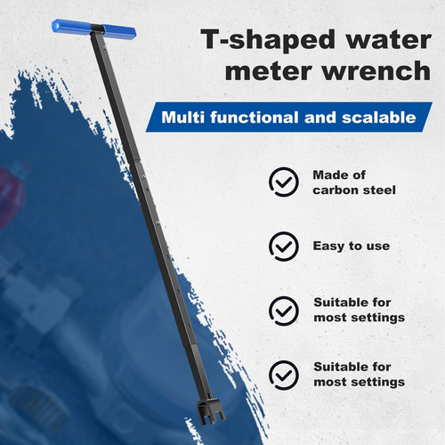 Llave Para Medidor De Agua, Longitud Ajustable De 17 A 37 Pu