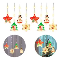Comprar Cortina Luces Navidad Led Guirnalda Figuras Navidad - Calido Luces Amarillo